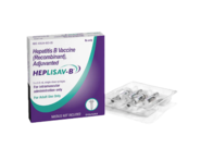 HEPLISAV-B adult hepatitis B vaccine carton with five 0.5 mL prefilled syringes, NDC 43528-003-05